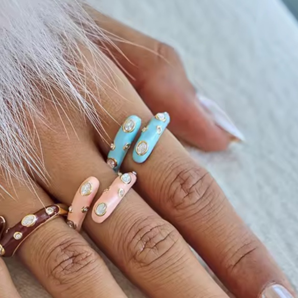 Anthro Elegant Blue Adjustable Ring